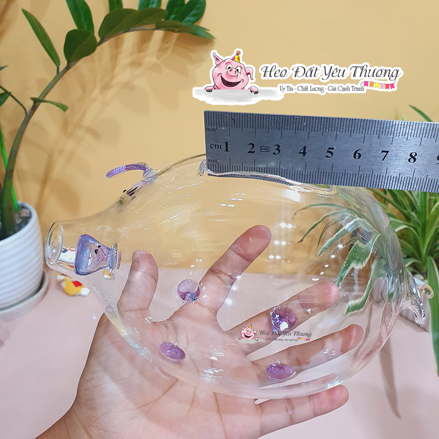 Heo thuỷ tinh nhỡ size 2 c&oacute; khe nh&eacute;t 4cm đến 5cm vừa vỉ v&agrave;ng