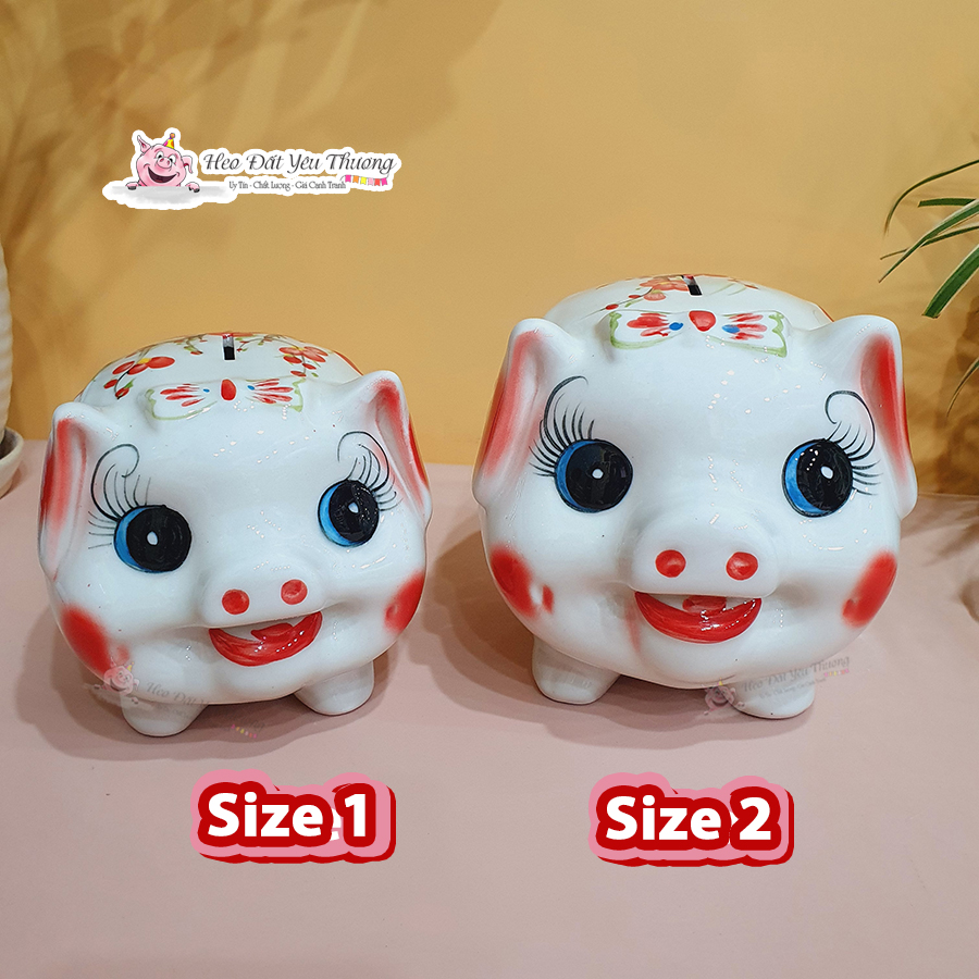 Heo nơ gốm sứ nhỏ size 1 và 2
